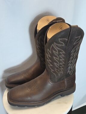 Ariat Brown Leather Western Work Cowboy Boots Size 8D